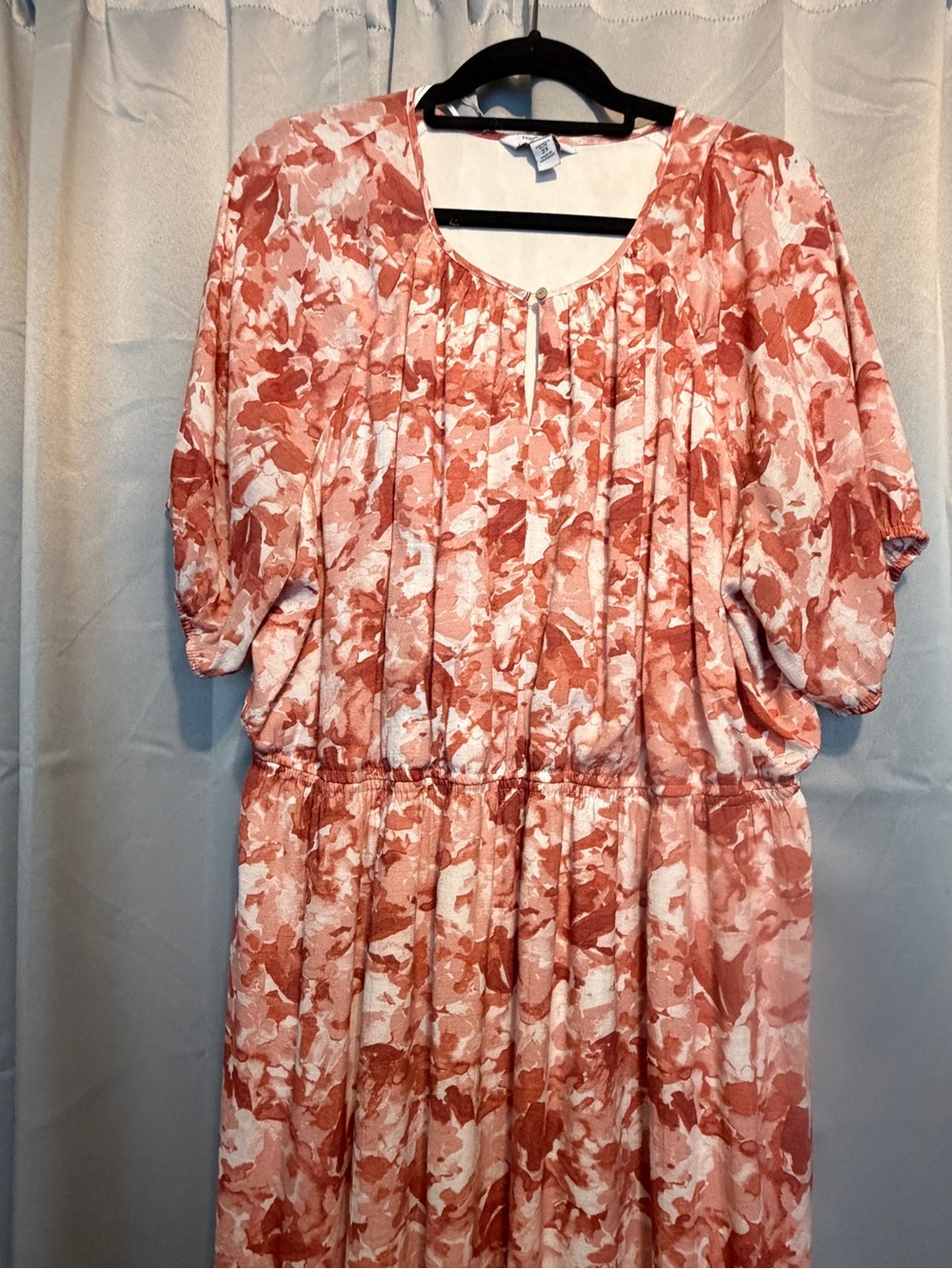 Nine West Abstract Floral Rust & Cream Lined Maxi Dress